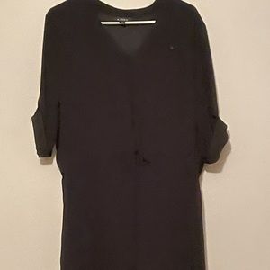 Cute black dress with tie at the waist. Excellent condition